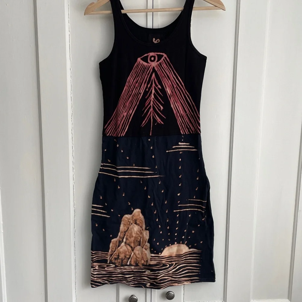 Brass Arrow Indie Black and Bleached Sleeveless Dress Whimsygoth Witch Goth S - Picture 1 of 9